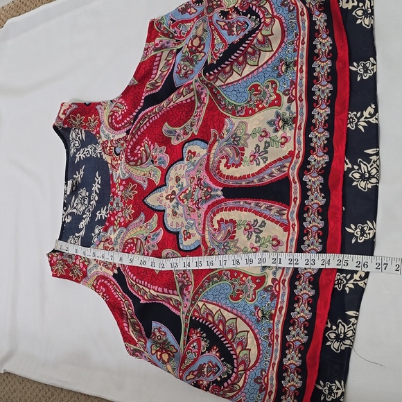 Bila Multicolor Paisley Sleeveless Blouse L - Picture 5 of 6